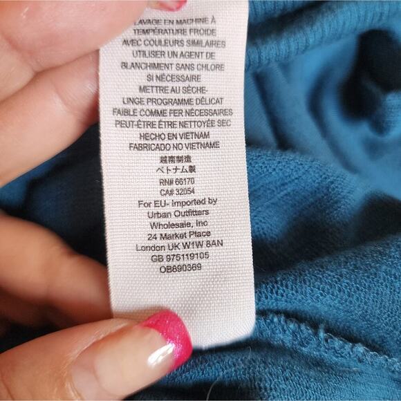 FREE PEOPLE SUNDOWN TEAL BLUE DRESS  MED - Picture 11 of 11